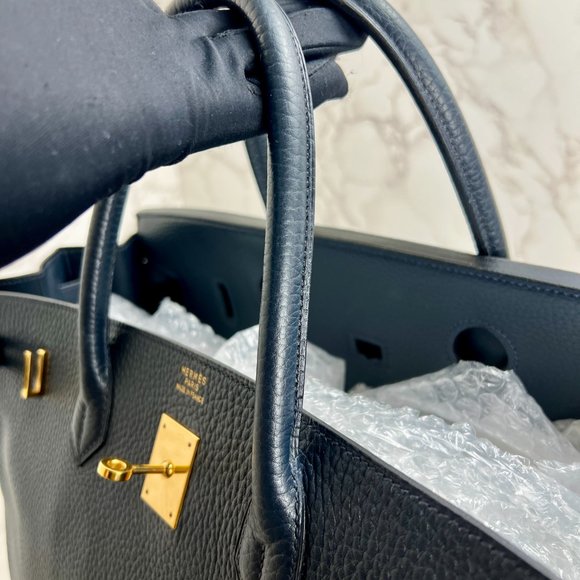 ❌❌❌ SOLD! ❌❌❌ Hermès Birkin 40 in Bleu Marine Buffalo Skipper Leather w/ GHW - Picture 8 of 16